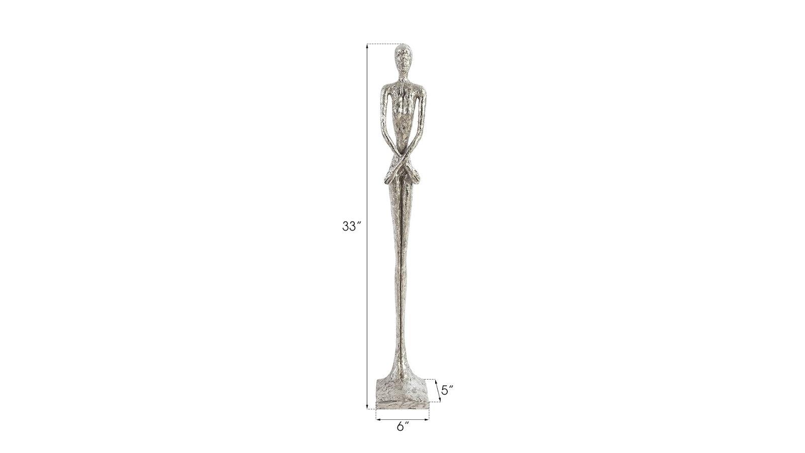 Phillips Collection Lottie Sculpture, Small, Resin, Silver Leaf DECORATIVE OBJECTS