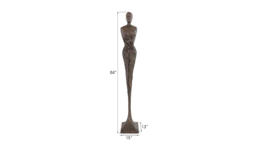 Tall Chiseled Female Sculpture, Resin, Bronze Finish - Phillips Collection - AmericanHomeFurniture