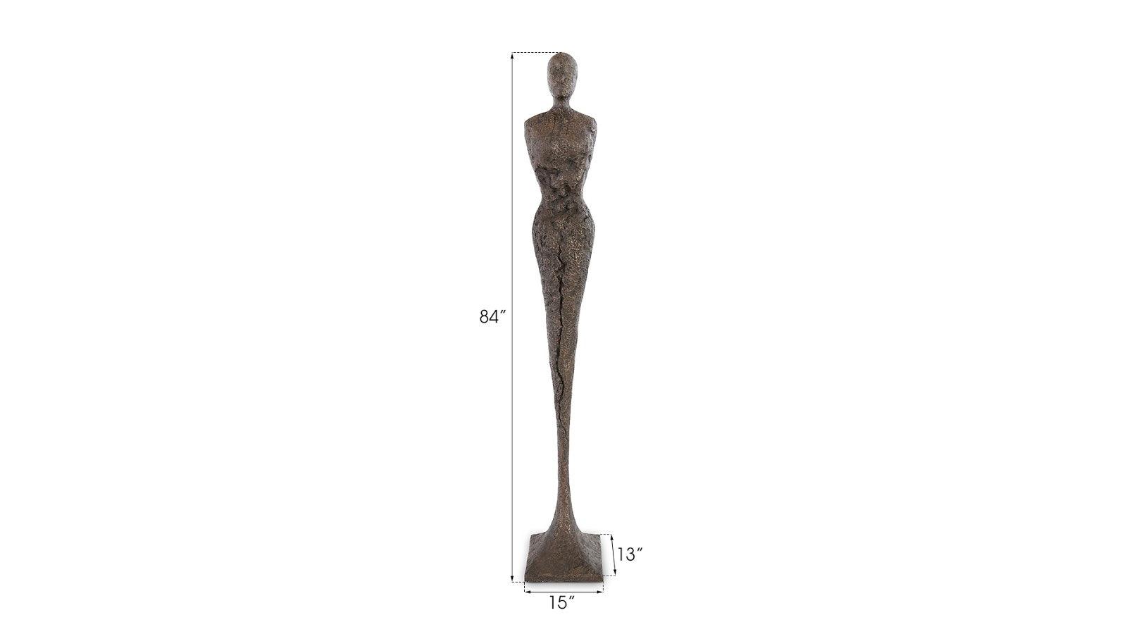 Phillips Collection Tall Chiseled Female Sculpture, Resin, Bronze Finish DECORATIVE OBJECTS