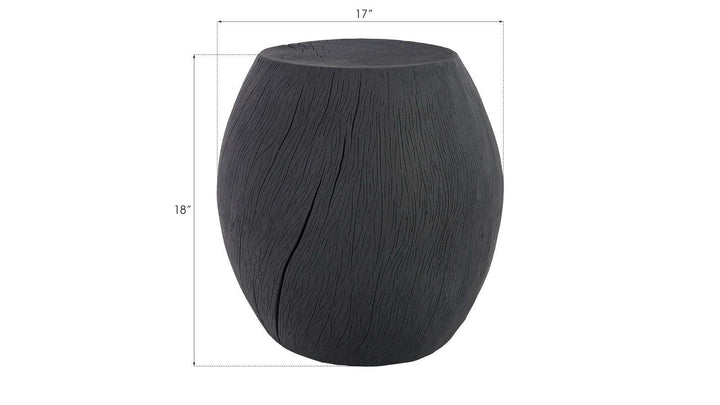 Drum Stool, Resin, Charred - Phillips Collection - AmericanHomeFurniture