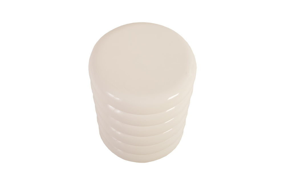 Ribbed Stool, Gel Coat White - Phillips Collection - AmericanHomeFurniture