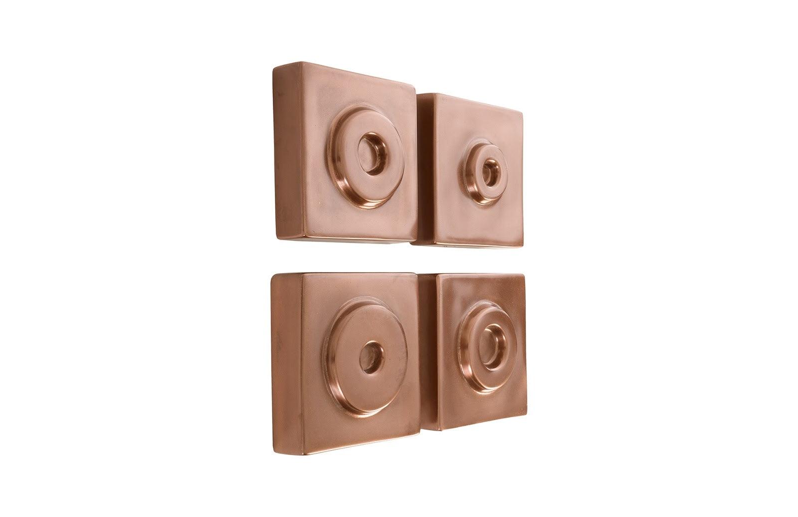 Phillips Collection Cuadritos Wall Tiles, Set of 4, Polished Copper WALL ACCENTS