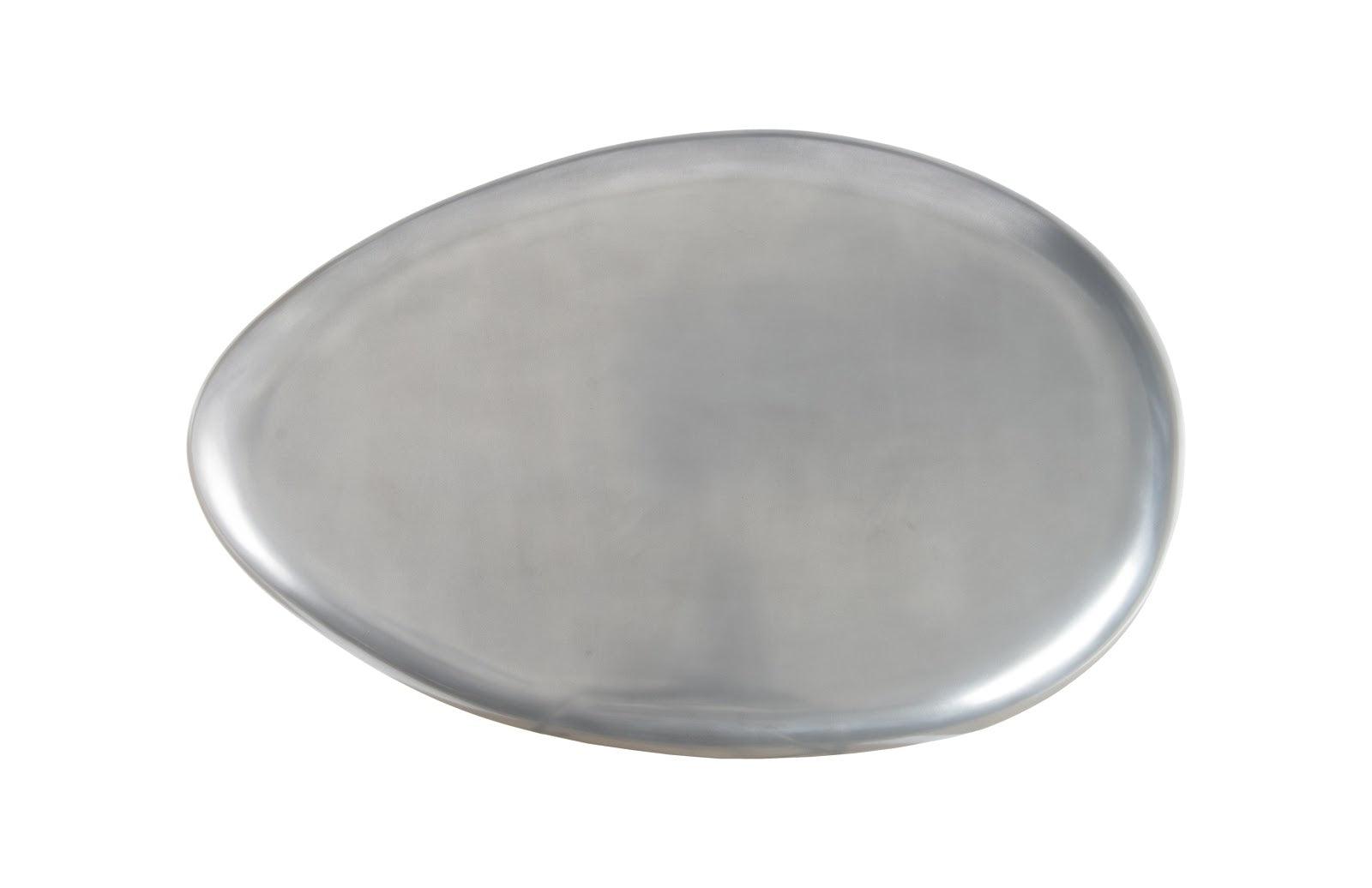 Phillips Collection River Stone Coffee Table, Large, Resin, Polished Aluminum Finish COFFEE TABLES