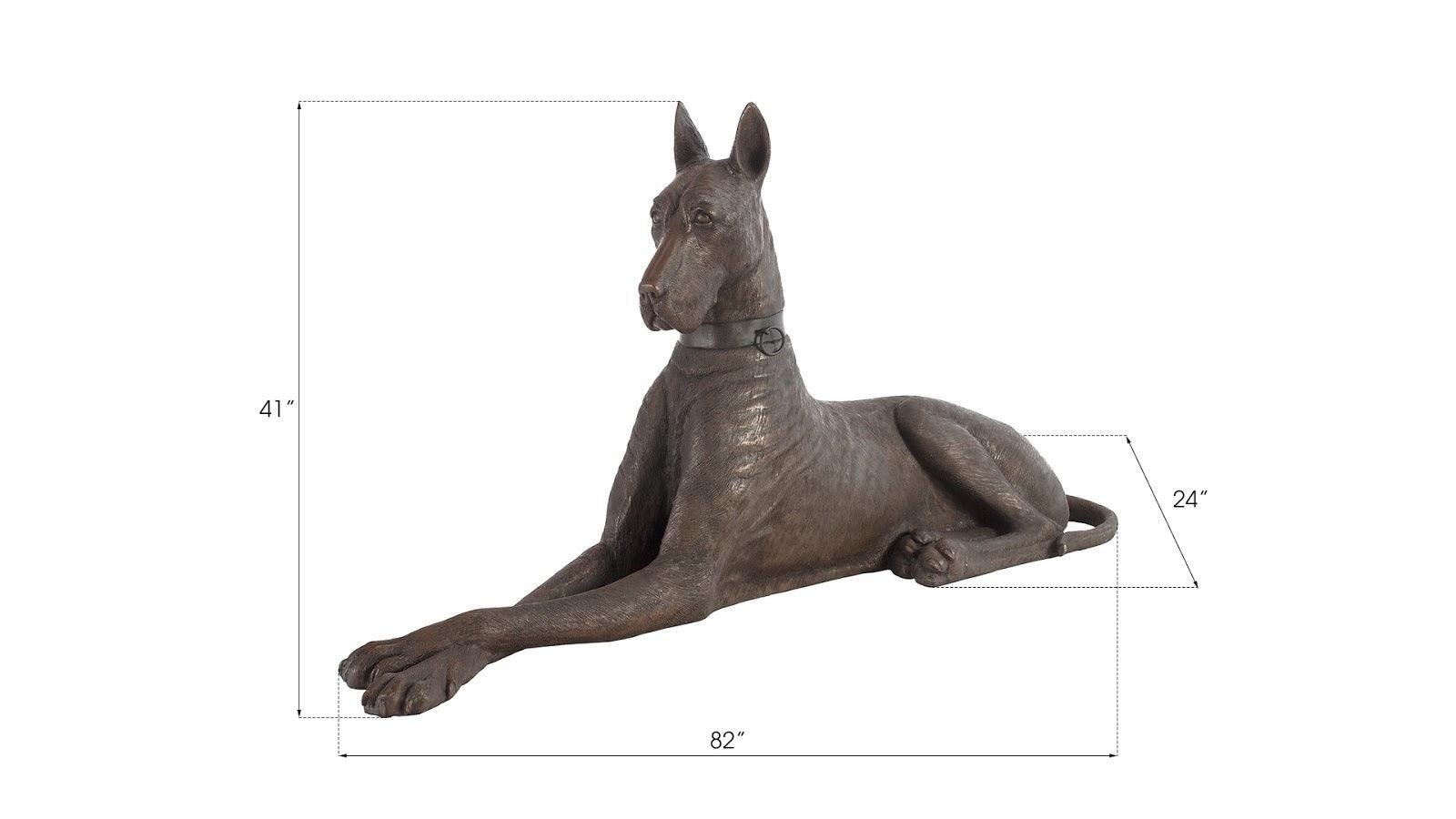 Great Dane Bronze Right Sculpture - Thumbnail 3
