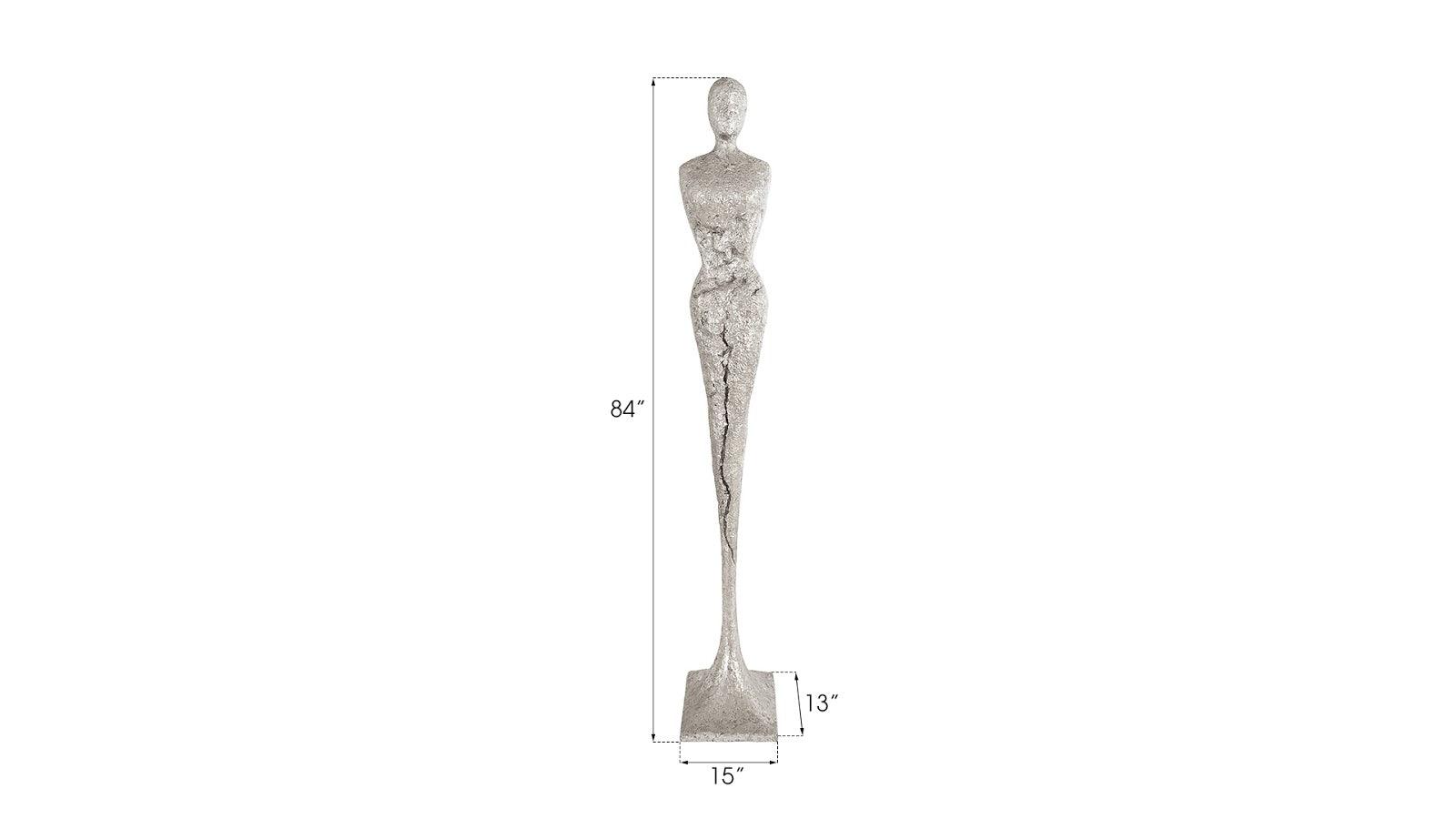 Tall Chiseled Female Sculpture - Thumbnail 3