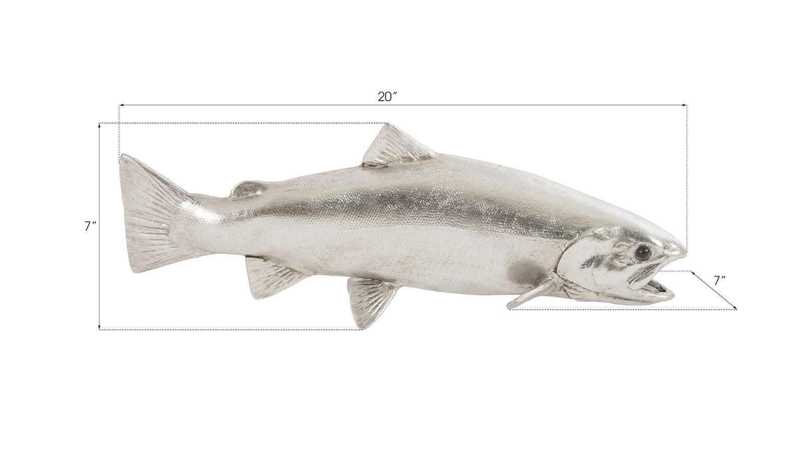 Phillips Collection Rainbow Trout Fish, Resin, Silver Leaf WALL ACCENTS