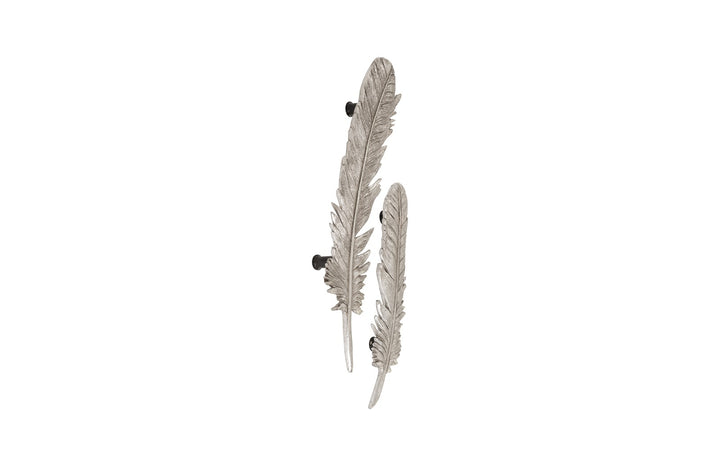 Feathers Wall Art, Small, Silver Leaf, Set of 2 - Phillips Collection - AmericanHomeFurniture