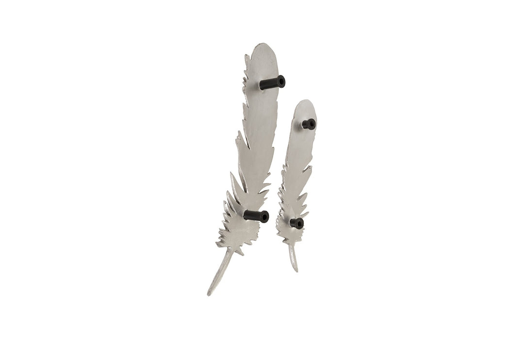 Feathers Wall Art, Small, Silver Leaf, Set of 2 - Phillips Collection - AmericanHomeFurniture