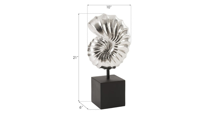 Nautilus Shell on Base, Silver Leaf - Phillips Collection - AmericanHomeFurniture