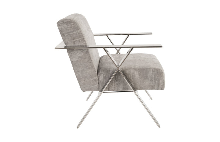 Allure Club Chair, Diva Gray , Stainless Steel Frame - Phillips Collection - AmericanHomeFurniture