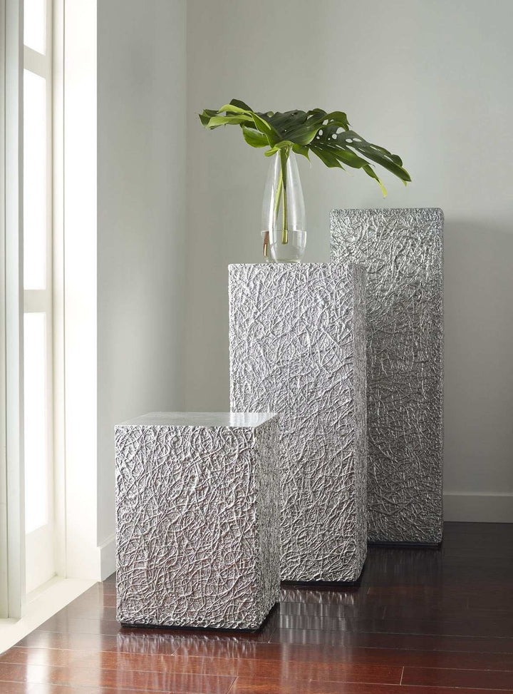 String Theory Pedestal, Silver Leaf, MD - Phillips Collection - AmericanHomeFurniture