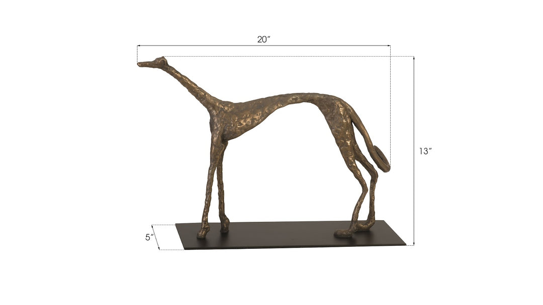 Greyhound on Black Metal Base, Resin, Bronze Finish - Phillips Collection - AmericanHomeFurniture