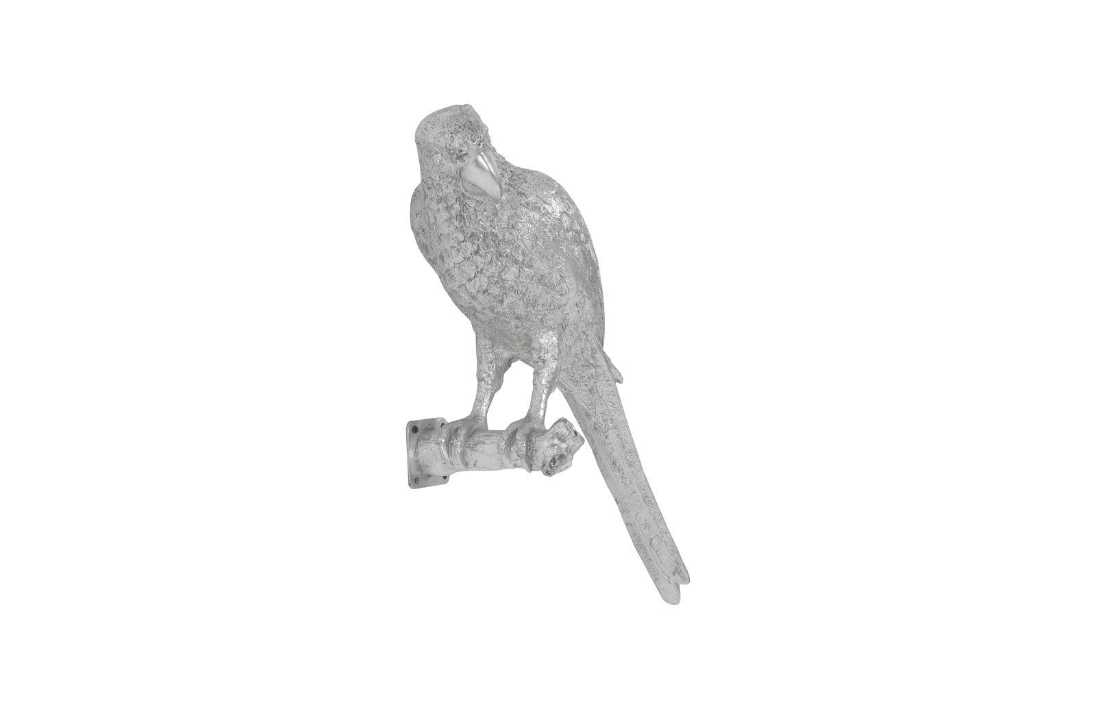 Phillips Collection Parrot Looking Left Wall Art, Resin, Silver Leaf WALL ACCENTS