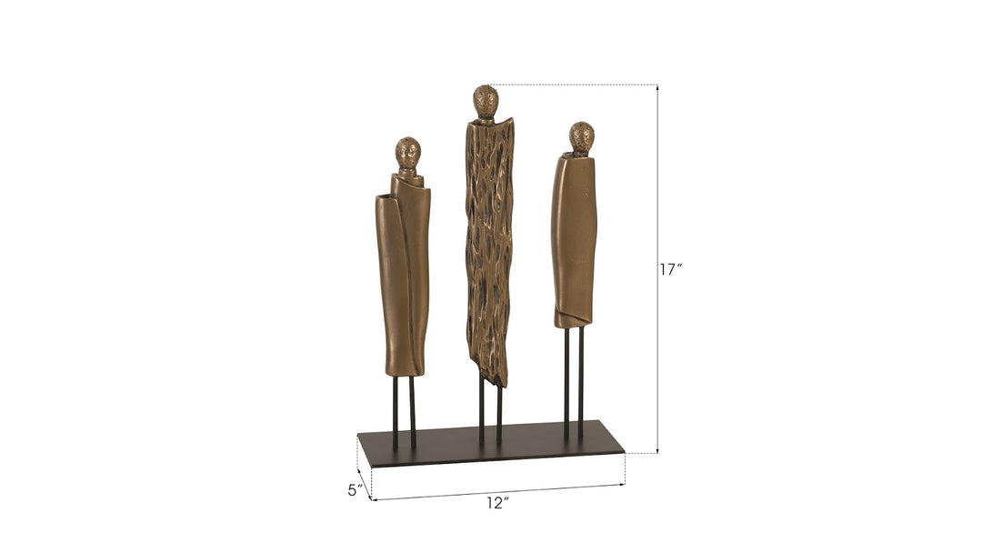 Robed Monk Trio Sculpture, Resin, Bronze Finish - Phillips Collection - AmericanHomeFurniture