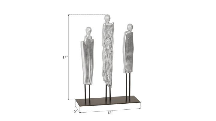 Robed Monk Trio Sculpture, Silver Leaf - Phillips Collection - AmericanHomeFurniture