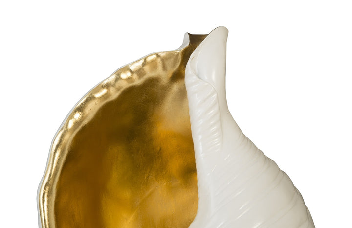 Triton Shell Wall Art, Pearl White and Gold Leaf - Phillips Collection - AmericanHomeFurniture