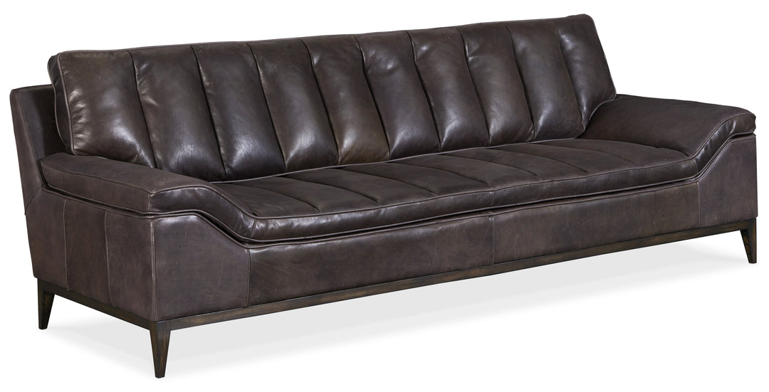 American Home Furniture | Hooker Furniture - Kandor Leather Stationary Sofa