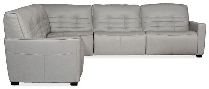 American Home Furniture | Hooker Furniture - Reaux 5-Piece Power Recline Sectional with3 Power Recliners