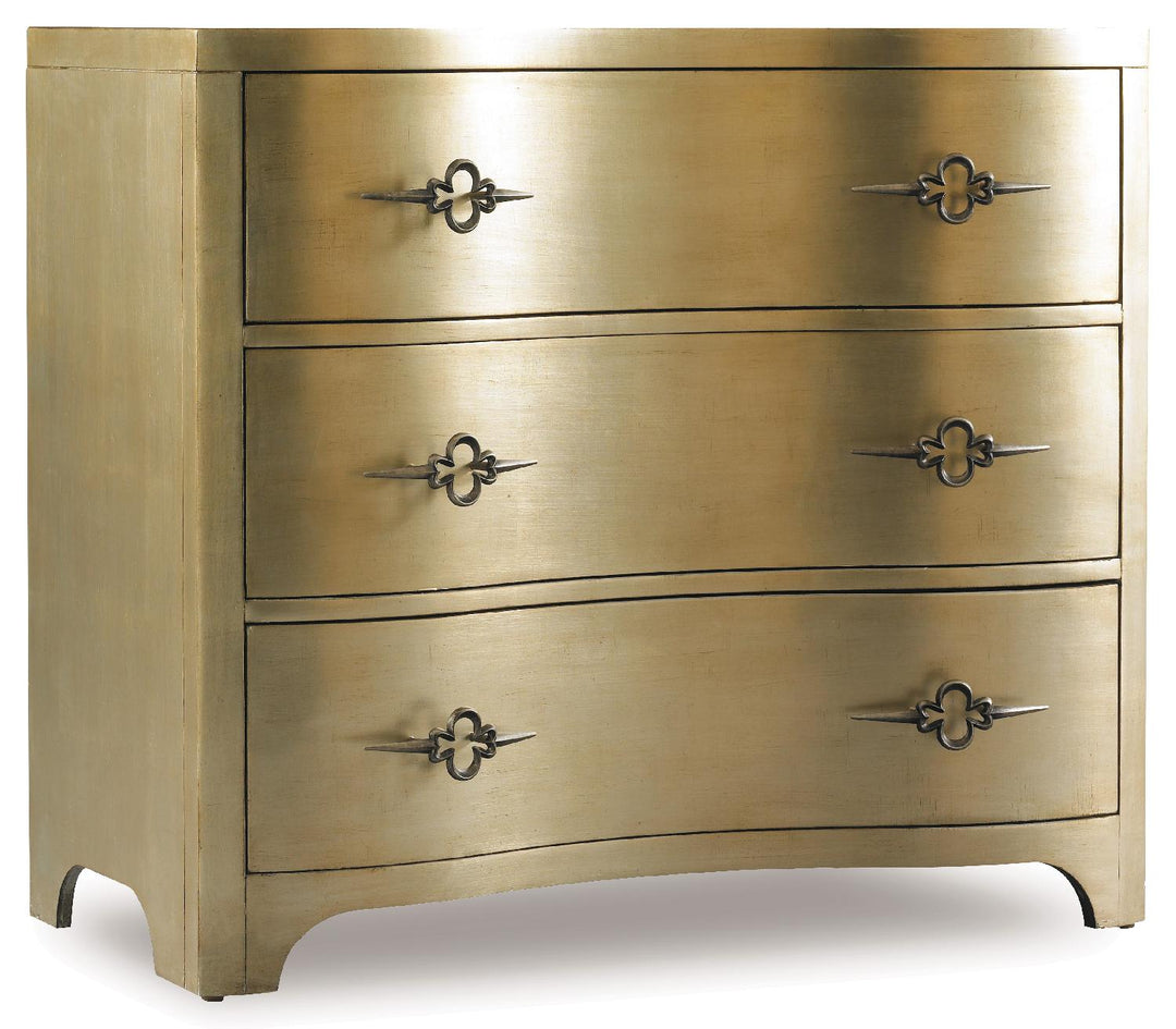 American Home Furniture | Hooker Furniture - Sanctuary Three-Drawer Shaped Front Gold Chest