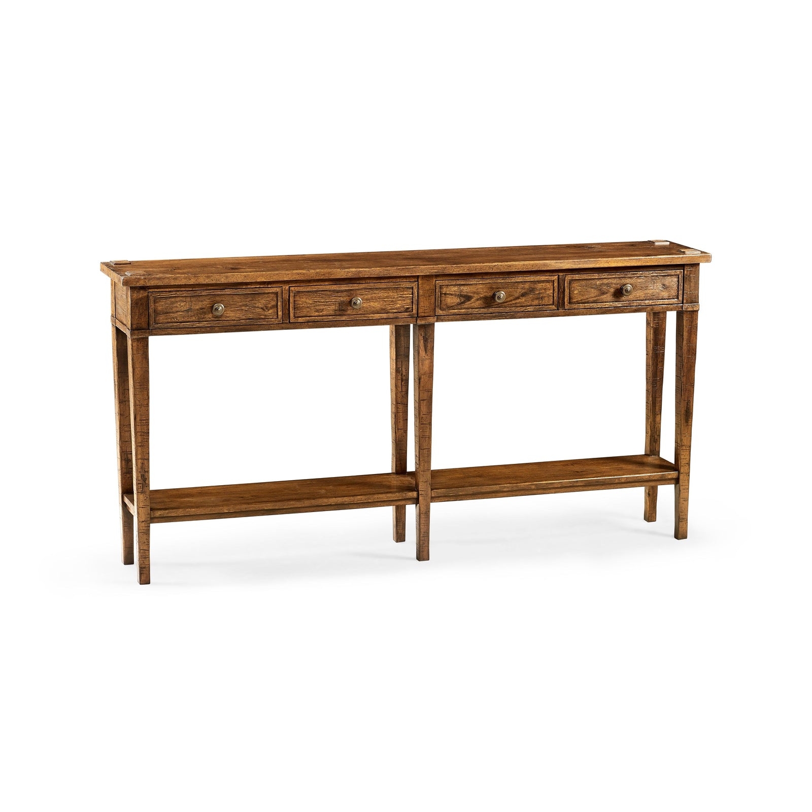 Jonathan Charles Casual Accents Country Walnut 4 Drawer Console Table CONSOLE TABLES