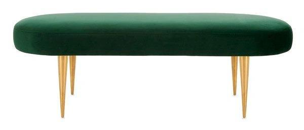Safavieh Couture Corinne Velvet Oval Bench BENCHES