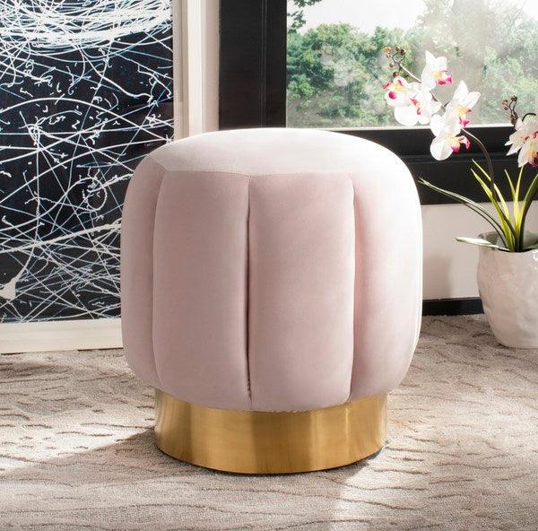 Safavieh Couture Maxine Channel Tufted Otttoman OTTOMANS, POUFS, + STOOLS