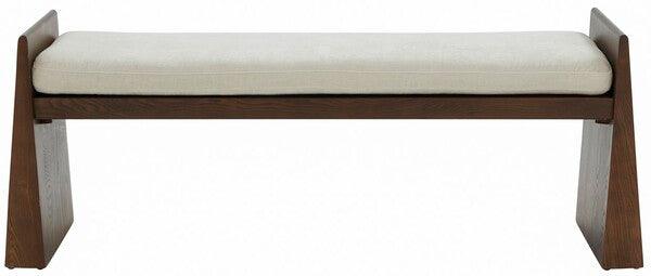 Safavieh Couture Blanchette Velvet Cushioned Wood Bench BENCHES