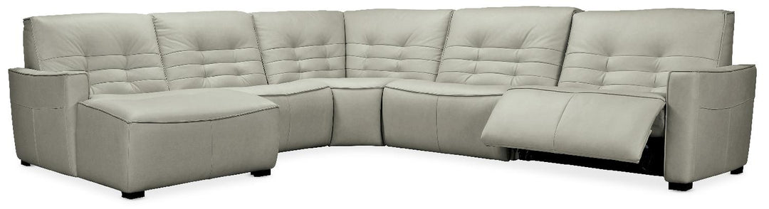 American Home Furniture | Hooker Furniture - Reaux 5-Piece LAF Chaise Sectional with2 Power Recliners