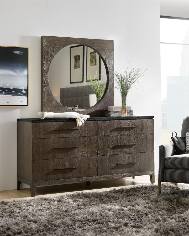 American Home Furniture | Hooker Furniture - Miramar Aventura Raphael Six-Drawer Stone Top Dresser