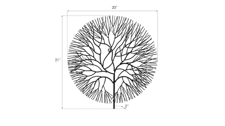 Wire Tree Wall Art, Small, Circle, Metal, Black - Phillips Collection - AmericanHomeFurniture