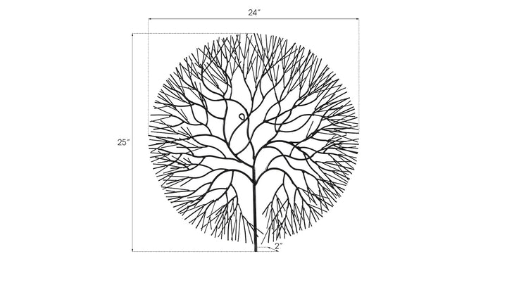 Wire Tree Wall Art, Medium, Circle, Metal, Black - Phillips Collection - AmericanHomeFurniture