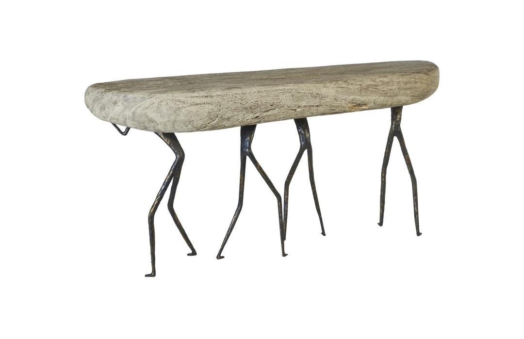 Atlas Console Table, Gray Stone Finish, Metal - Phillips Collection - AmericanHomeFurniture