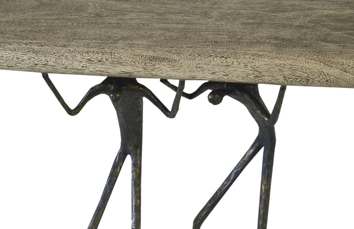 Atlas Console Table, Gray Stone Finish, Metal - Phillips Collection - AmericanHomeFurniture