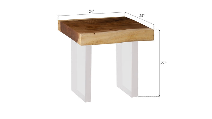 Floating Side Table, Natural, Acrylic Legs - Phillips Collection - AmericanHomeFurniture