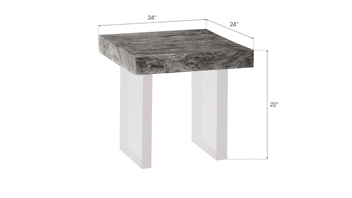 Floating Side Table, Gray Stone, Acrylic Legs - Phillips Collection - AmericanHomeFurniture
