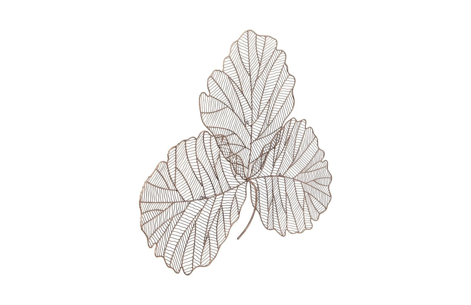 Phillips Collection Tri Leaf Wall Art, Medium, Metal, Copper/Black WALL ACCENTS