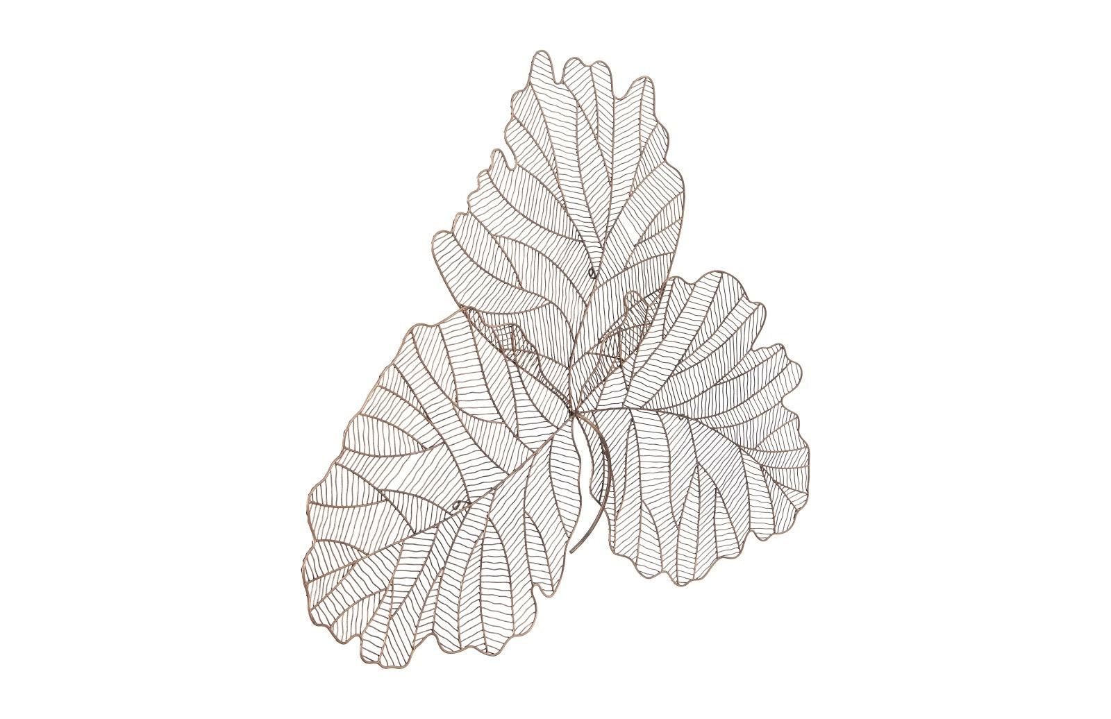 Phillips Collection Tri Leaf Wall Art, Large, Metal, Copper/Black WALL ACCENTS