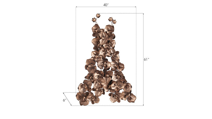 Orchid Dress Wall Art, Metal, Copper/Black - Phillips Collection - AmericanHomeFurniture