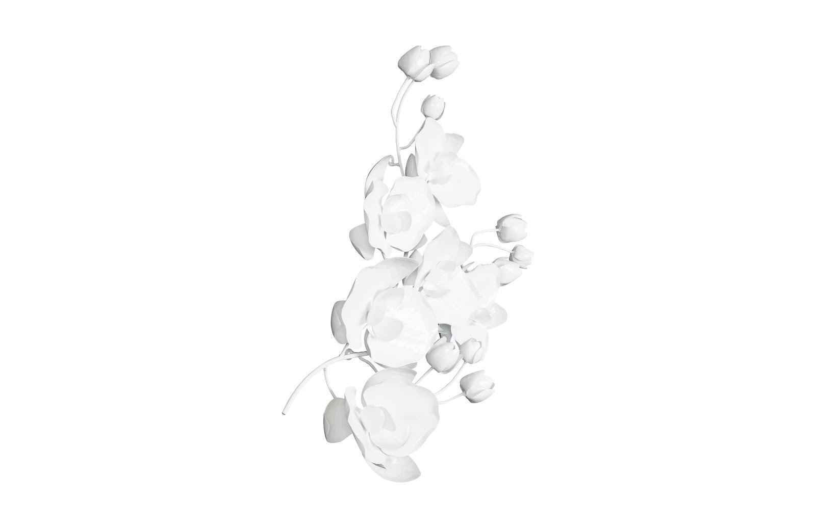 Phillips Collection Orchid Sprig Wall Art, Medium, Metal, White WALL ACCENTS