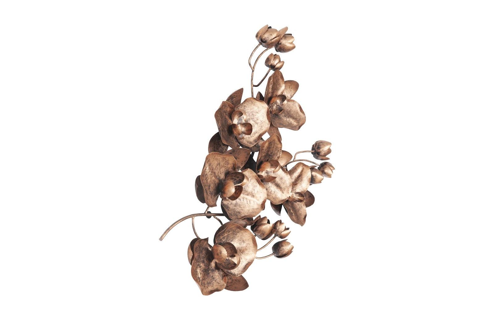 Phillips Collection Orchid Sprig Wall Art, Medium, Metal, Copper/Black WALL ACCENTS