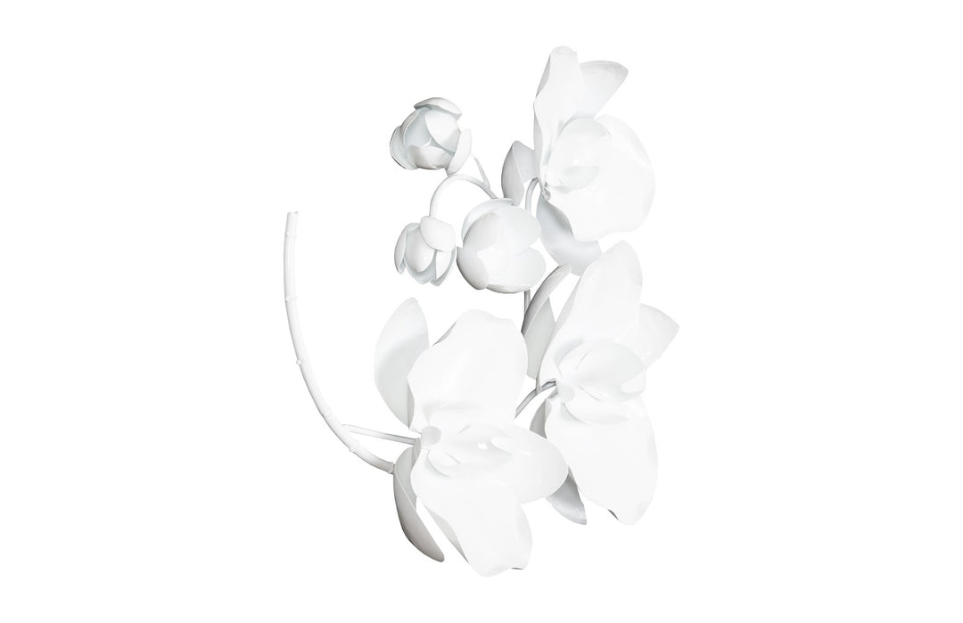 Orchid Sprig Wall Art, Small, Metal, White - Phillips Collection - AmericanHomeFurniture