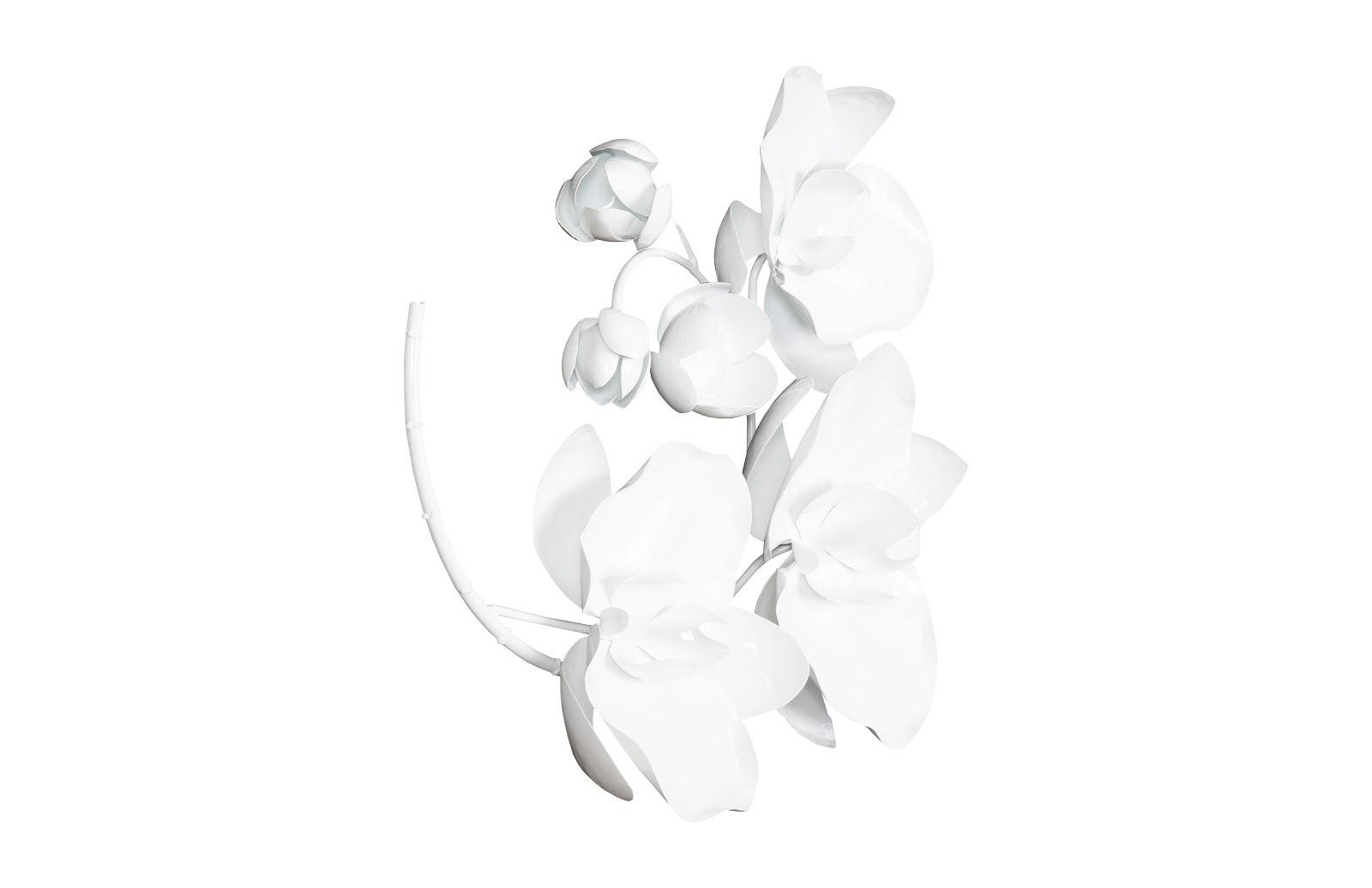 Phillips Collection Orchid Sprig Wall Art, Small, Metal, White WALL ACCENTS