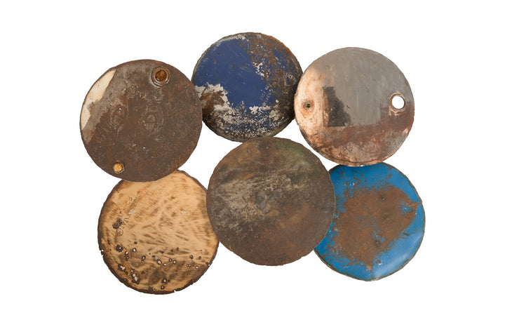 Reclaimed Oil Drum Wall Disc, Individual Pieces, Assorted Colors and Depths - Phillips Collection - AmericanHomeFurniture