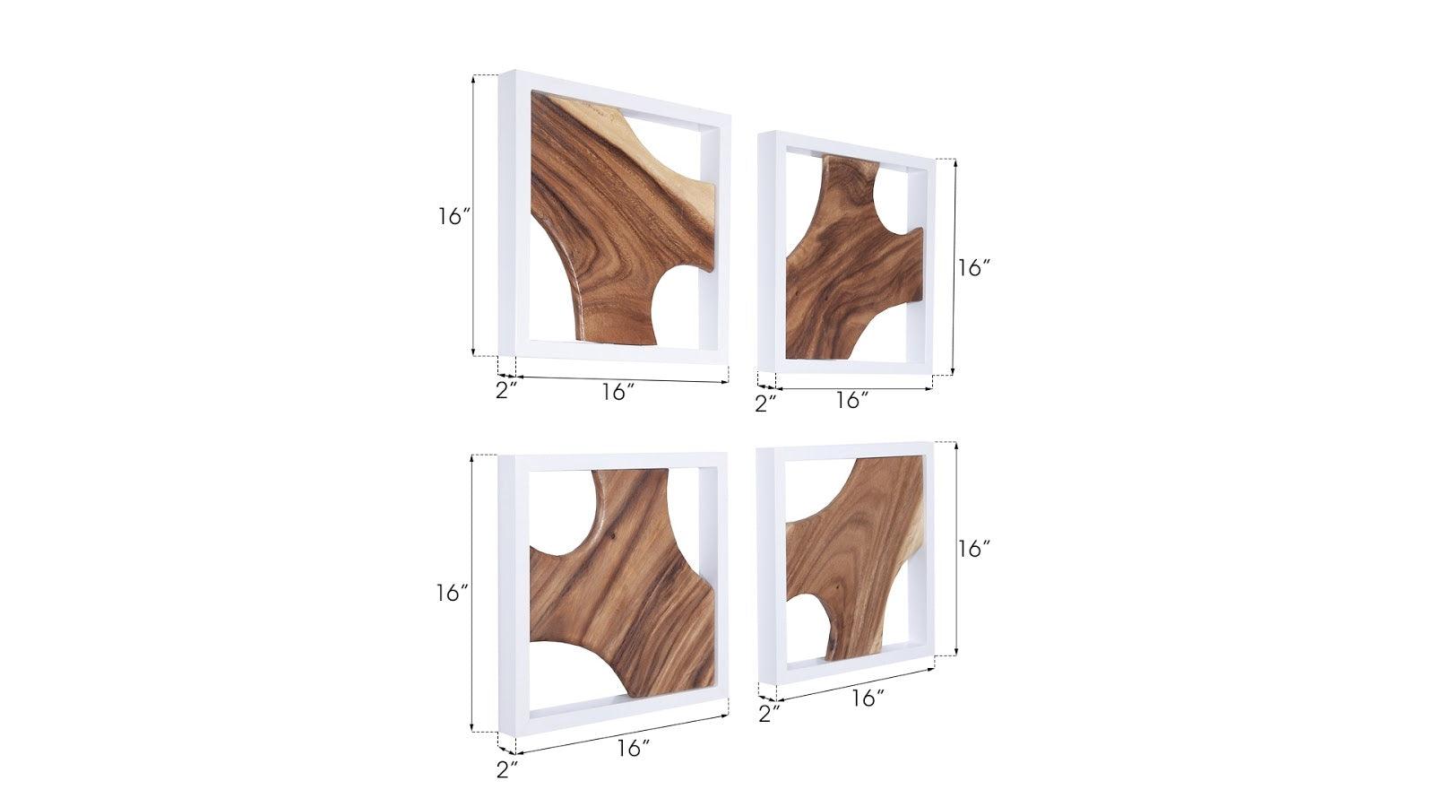 Phillips Collection Framed Slice Wall Tile, White Frame   , Set of 4 DECORATIVE OBJECTS