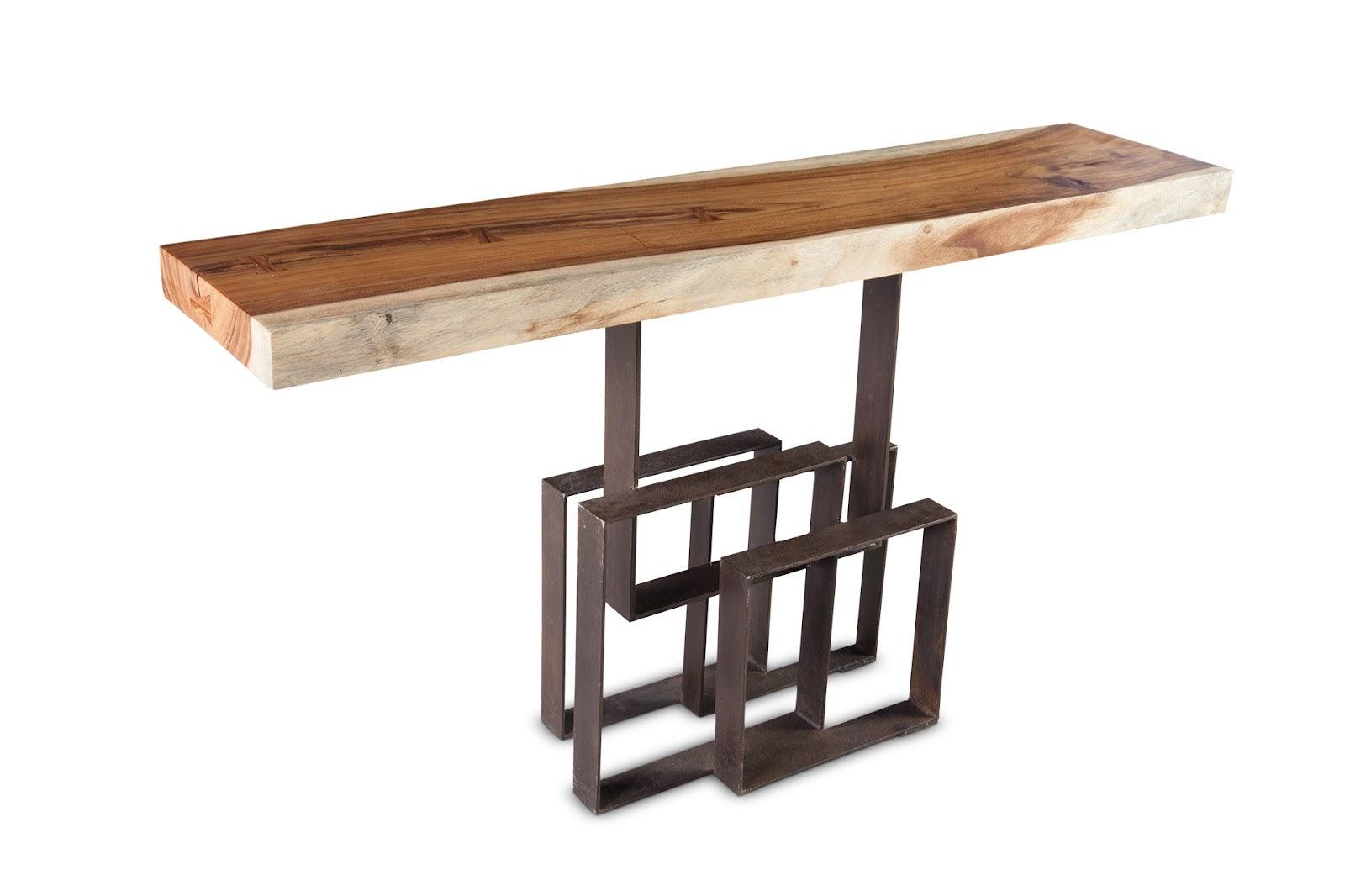 Phillips Collection Score Console Table, Chamcha Wood, Iron Base CONSOLE TABLES