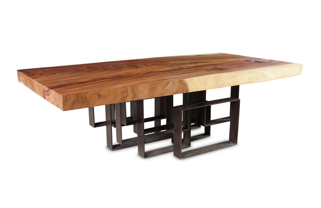 Score Coffee Table, Chamcha Wood, Iron Base - Phillips Collection - AmericanHomeFurniture