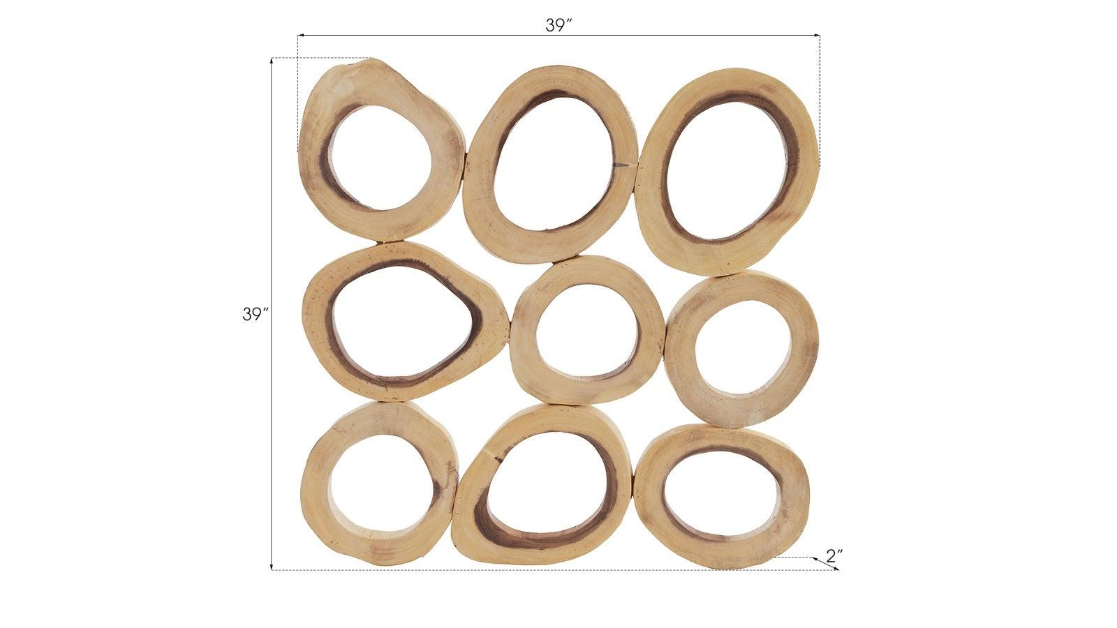 Phillips Collection Chuleta Rings Wall Art, Chamcha Wood, Square, SM WALL ACCENTS