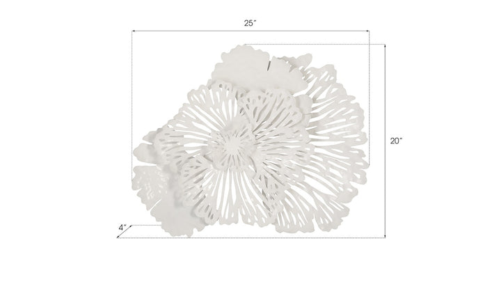Flower Wall Art, Small, White, Metal - Phillips Collection - AmericanHomeFurniture