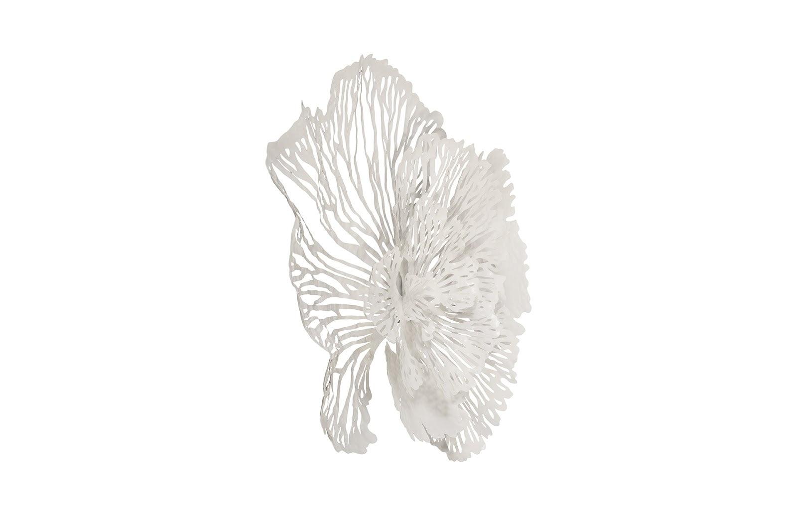 Phillips Collection Flower Wall Art, Medium, White, Metal WALL ACCENTS