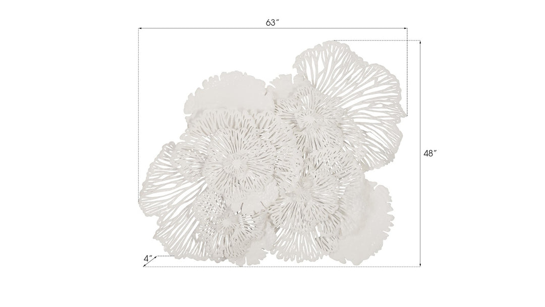 Flower Wall Art, Large, White, Metal - Phillips Collection - AmericanHomeFurniture